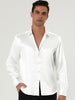 Satin Point Collar Long Sleeve Button Dress Shirts