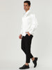 Satin Point Collar Long Sleeve Button Dress Shirts