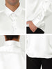 Satin Point Collar Long Sleeve Button Dress Shirts