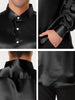 Satin Point Collar Long Sleeve Button Dress Shirts