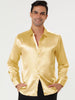Satin Point Collar Long Sleeve Button Dress Shirts