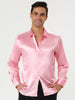 Satin Point Collar Long Sleeve Button Dress Shirts