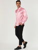 Satin Point Collar Long Sleeve Button Dress Shirts