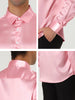 Satin Point Collar Long Sleeve Button Dress Shirts