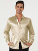 Satin Point Collar Long Sleeve Button Dress Shirts