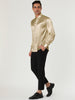 Satin Point Collar Long Sleeve Button Dress Shirts
