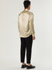 Satin Point Collar Long Sleeve Button Dress Shirts