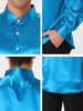 Satin Point Collar Long Sleeve Button Dress Shirts