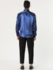 Satin Point Collar Long Sleeve Button Dress Shirts