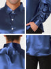 Satin Point Collar Long Sleeve Button Dress Shirts
