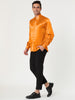 Satin Point Collar Long Sleeve Button Dress Shirts