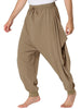 Solid Color Elastic Waist Slant Pockets Harem Pants