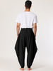 Solid Color Elastic Waist Slant Pockets Harem Pants