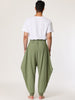 Solid Color Elastic Waist Slant Pockets Harem Pants