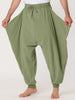 Solid Color Elastic Waist Slant Pockets Harem Pants