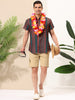 Summer Button Short Sleeve Colorful Striped Shirt