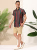 Summer Button Short Sleeve Colorful Striped Shirt