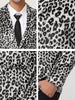 Retro Leopard Printed Luxury Notched Lapel Blazer
