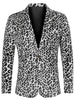 Retro Leopard Printed Luxury Notched Lapel Blazer