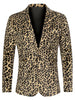 Retro Leopard Printed Luxury Notched Lapel Blazer