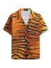 Casual Lapel Short Sleeve Leopard Animal Print Shirt