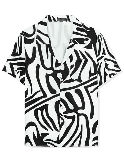 Casual Lapel Short Sleeve Leopard Animal Print Shirt