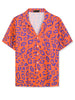 Casual Lapel Short Sleeve Leopard Animal Print Shirt