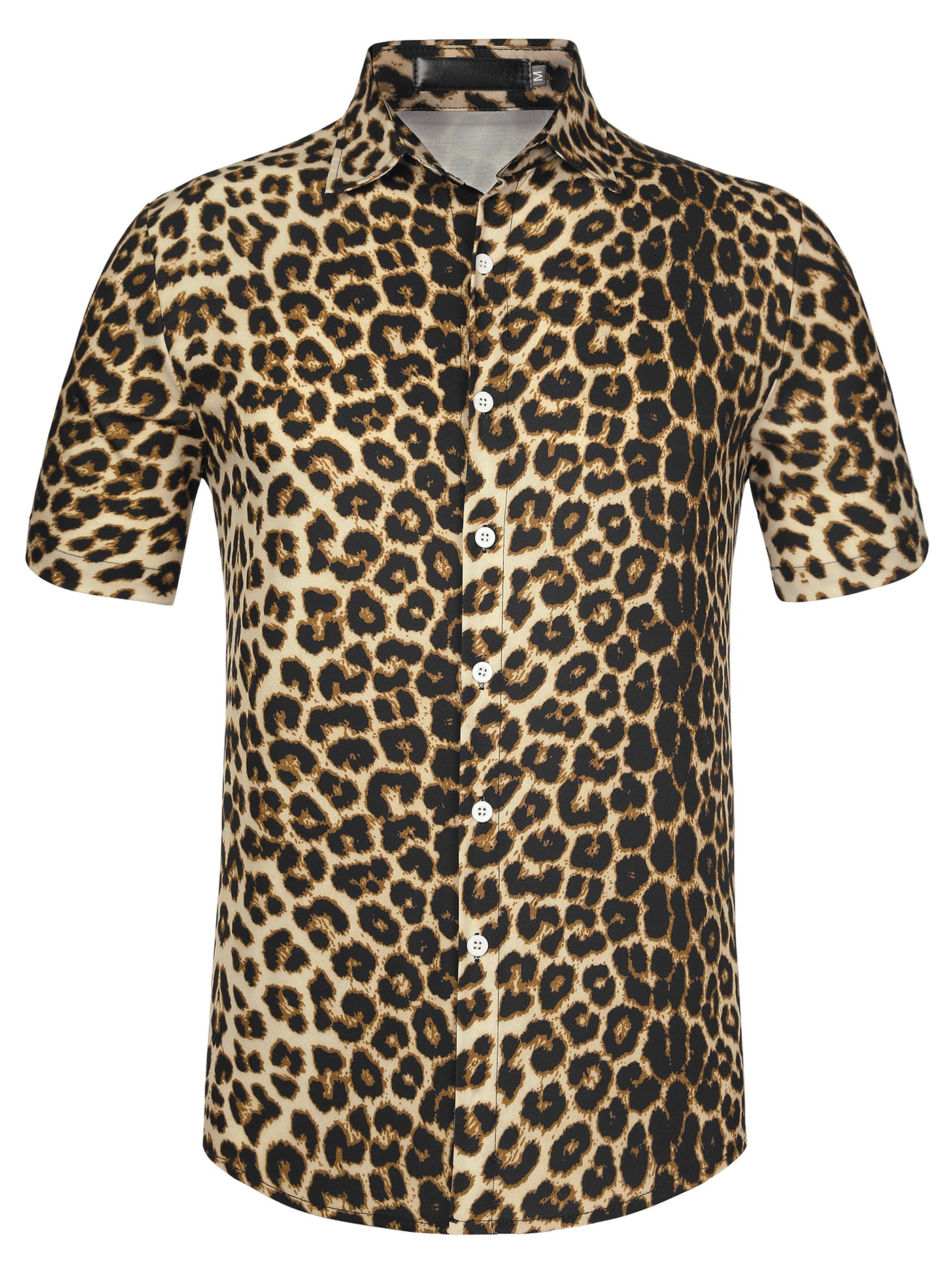 Bublédon Casual Summer Leopard Printed Short Sleeve Shirts