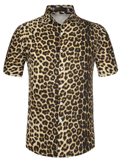 Casual Summer Leopard Printed Short Sleeve Shirts