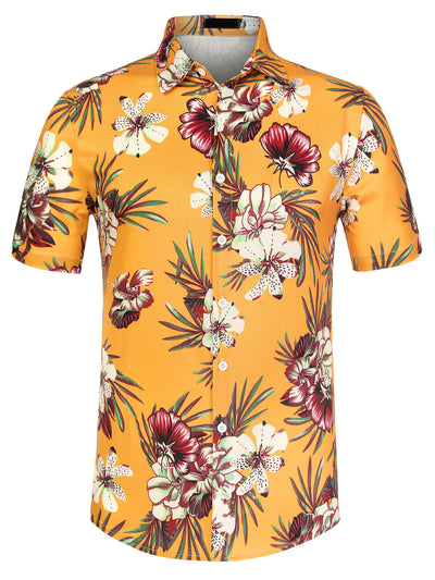 Summer Hawaiian Floral Printed Short Sleeve Shirts