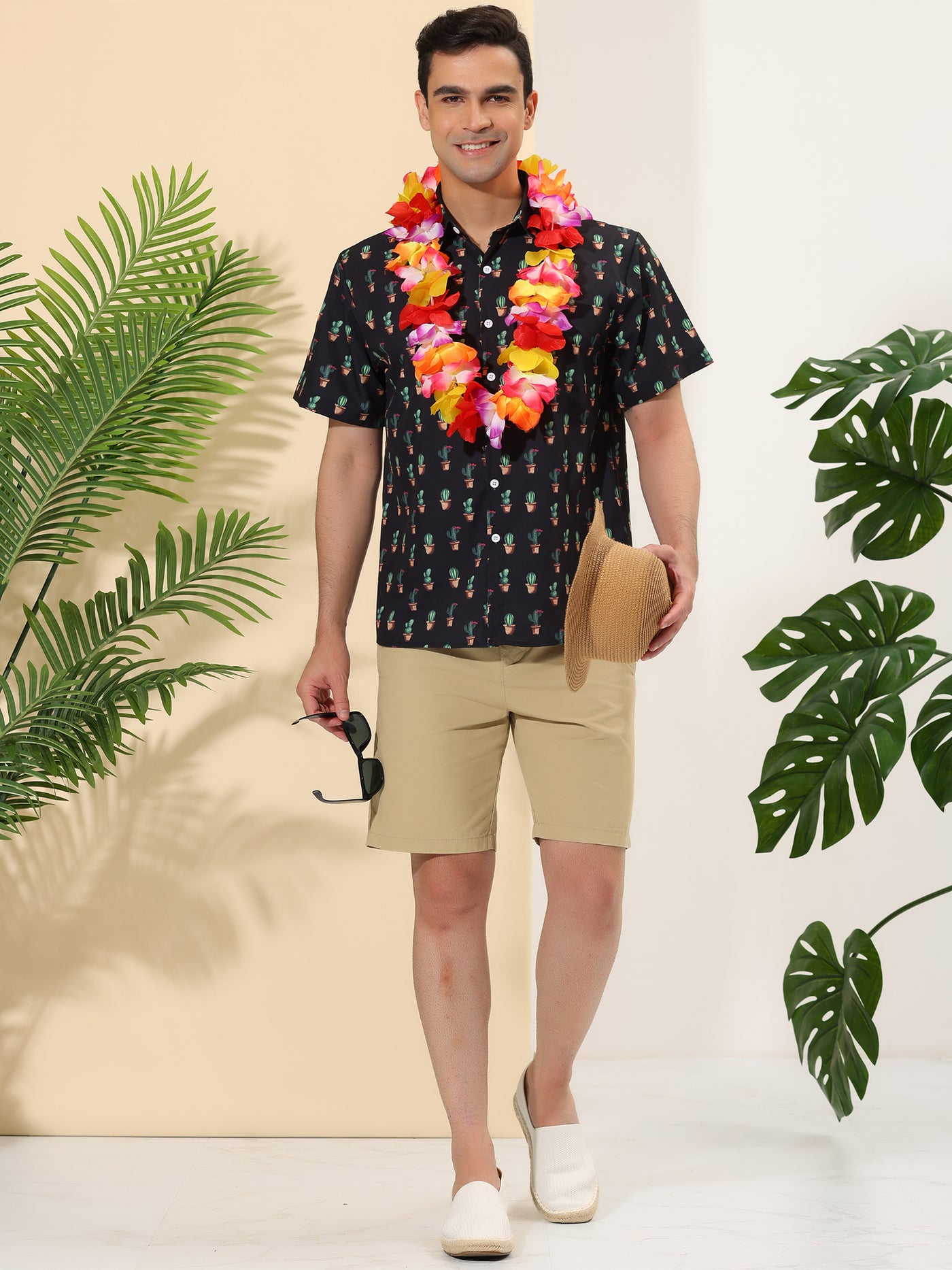 Bublédon Casual Summer Printed Short Sleeve Beach Shirts