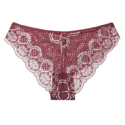 Plus Size Floral Lace Retro Seamless Briefs Underwear Panties