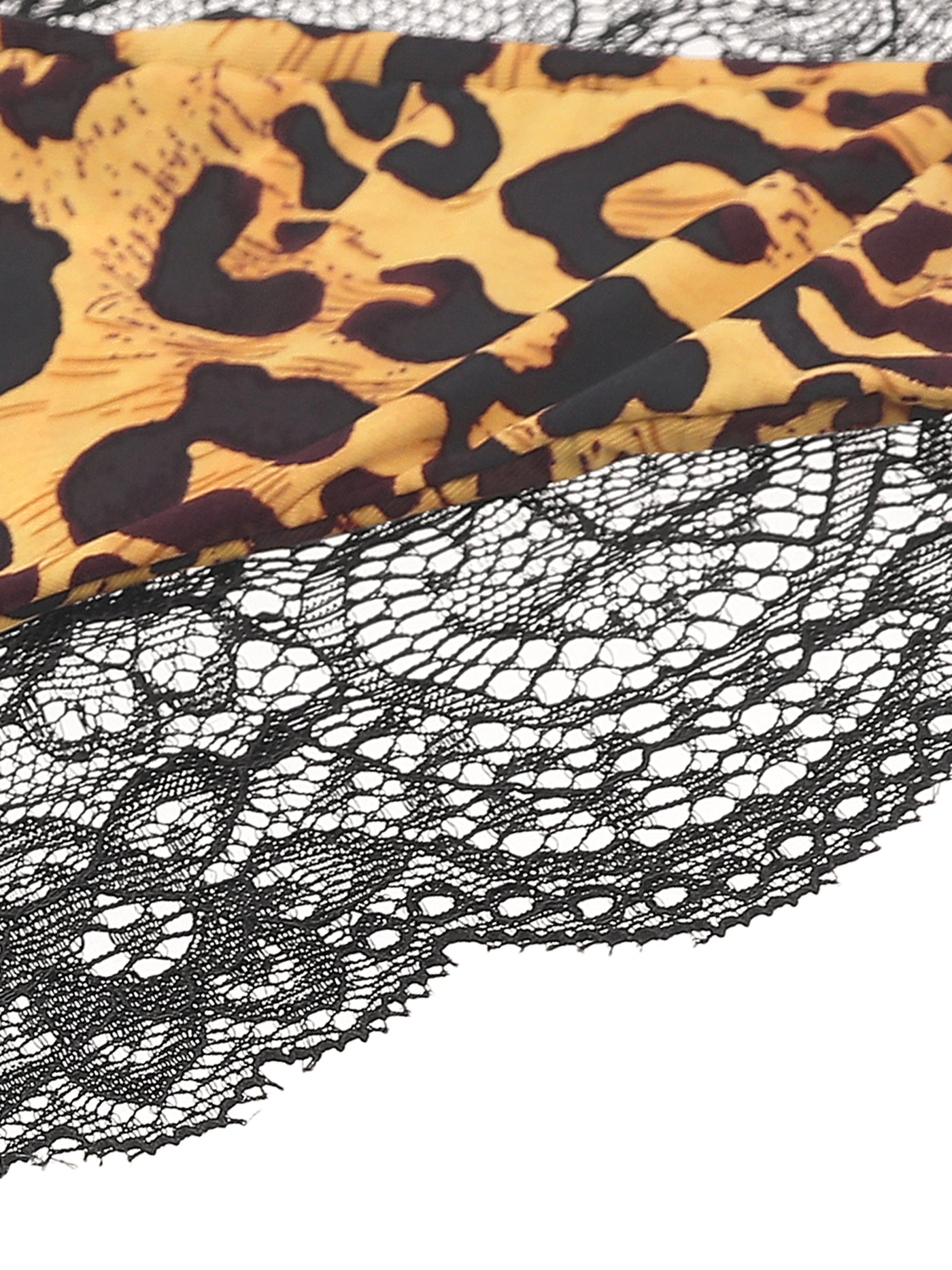 Bublédon Plus Size Leopard Printed Underwear Lace Seamless Soft Panties