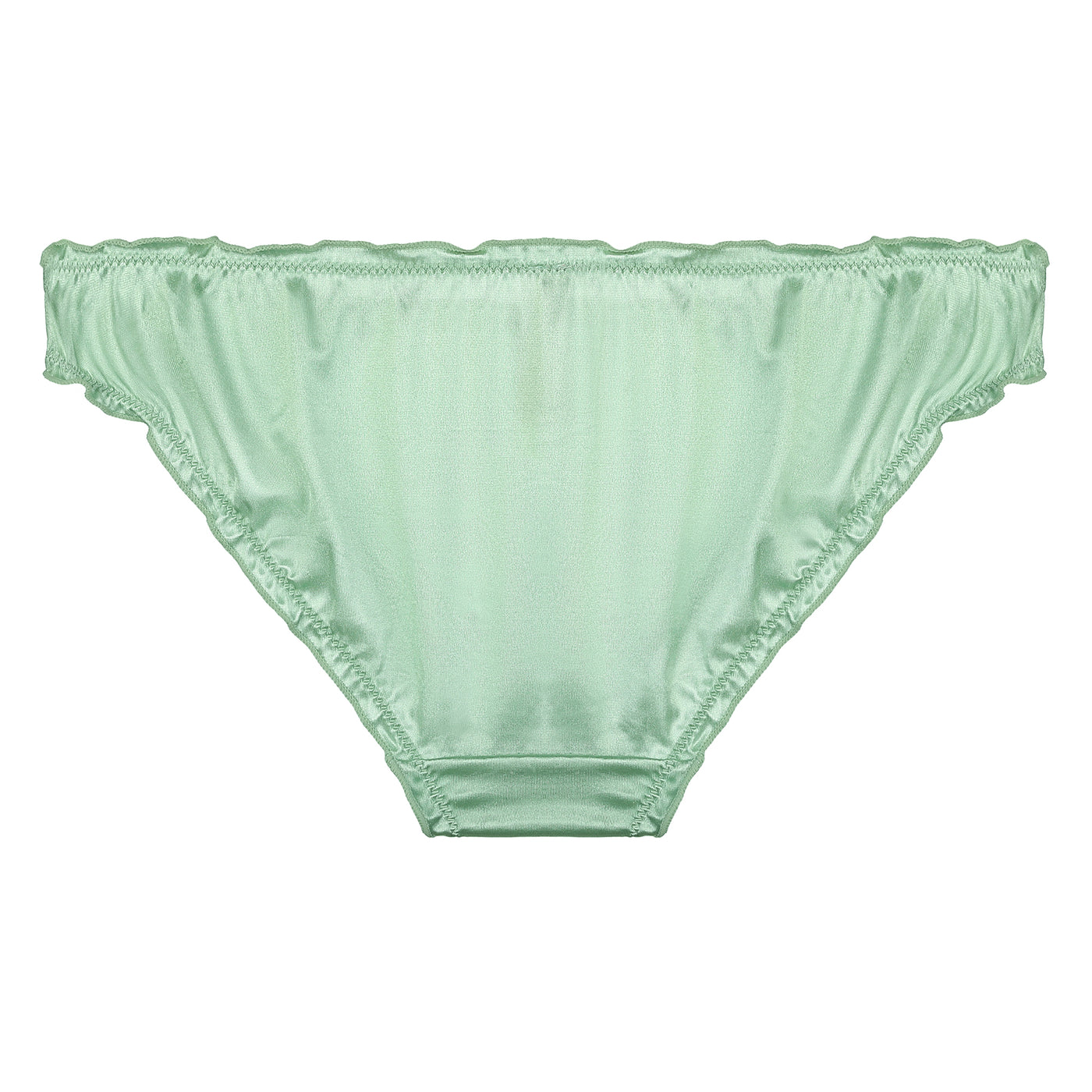 Bublédon Plus Size Full Coverage Frill Trim Satin Underwear Briefs Panties