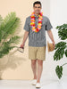 Casual Summer Button Cotton Patchwork Print Shirt