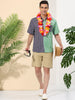 Casual Summer Button Cotton Patchwork Print Shirt