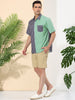 Casual Summer Button Cotton Patchwork Print Shirt