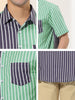 Casual Summer Button Cotton Patchwork Print Shirt