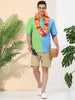 Casual Summer Button Cotton Patchwork Print Shirt