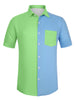 Casual Summer Button Cotton Patchwork Print Shirt