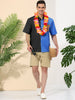 Casual Summer Button Cotton Patchwork Print Shirt