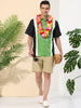 Casual Summer Button Cotton Patchwork Print Shirt