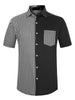 Casual Summer Button Cotton Patchwork Print Shirt