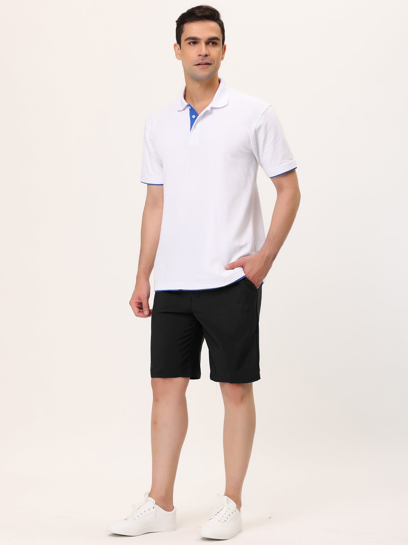 Bublédon Classic Summer Flat Front Solid Color Chino Shorts