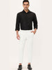 Flat Front Solid Color Crop Ankle-Length Dress Pants