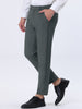 Flat Front Solid Color Crop Ankle-Length Dress Pants