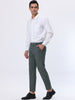 Flat Front Solid Color Crop Ankle-Length Dress Pants