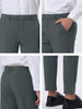 Flat Front Solid Color Crop Ankle-Length Dress Pants