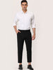 Flat Front Solid Color Crop Ankle-Length Dress Pants