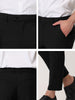 Flat Front Solid Color Crop Ankle-Length Dress Pants